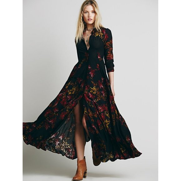 Free People Dresses & Skirts - Free People After The Storm Maxi Shirt Dress